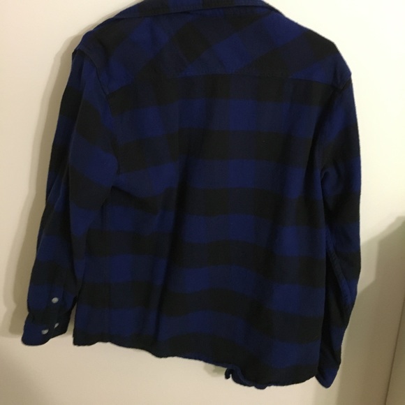Blue and Black Checkered Long Sleeve Button Up - Picture 4 of 4